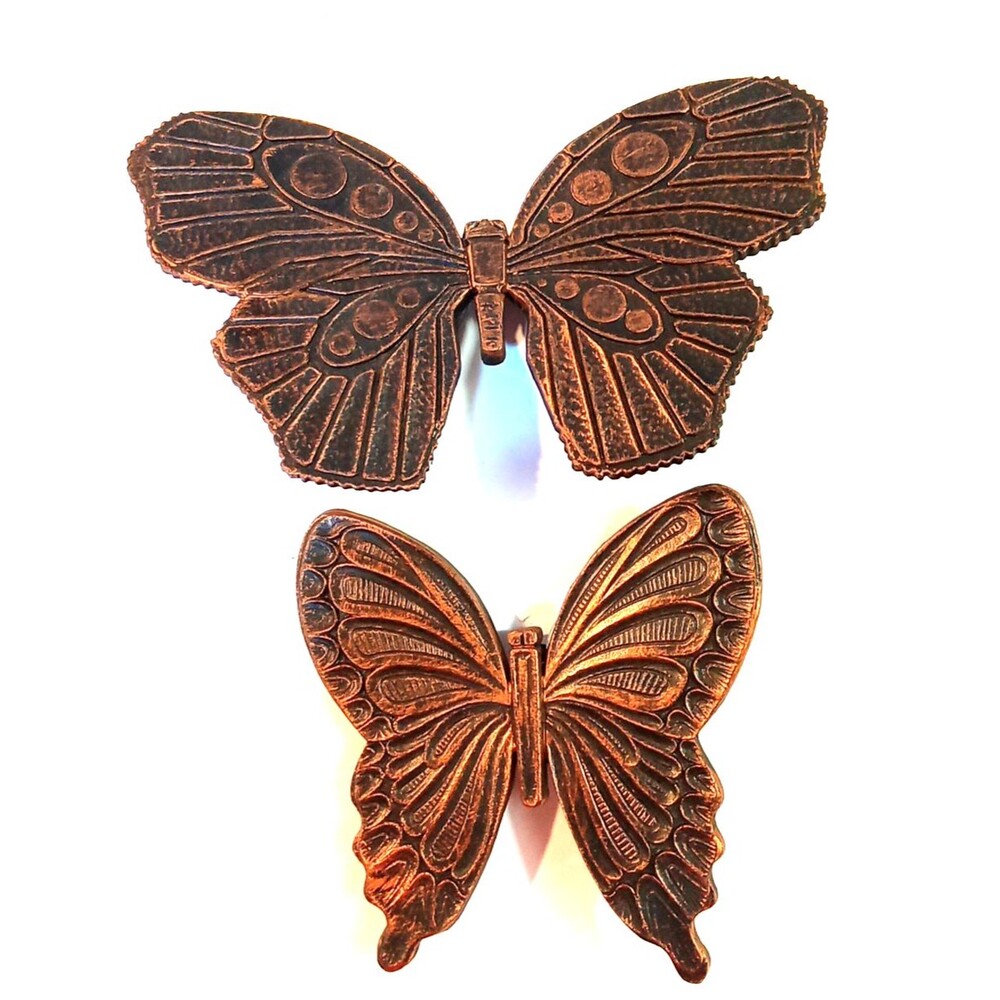 Vintage Dart Coppercraft Guild Wall Mount Butterflies #7291 Copper Toned Plastic